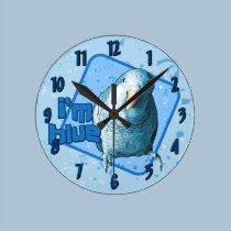 Je suis horloge bleue de perruche de quaker horloges murales