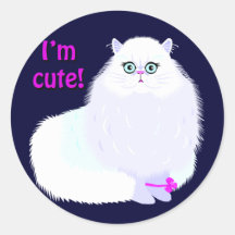 Je suis un chat mignon autocollant rond