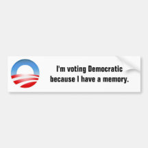 Je suis vote Democratic parce que j'ai une mémoire Autocollants Pour Voiture