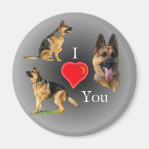 Je t'aime berger allemand magnets pour réfrigérateur