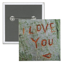 Je t'aime bouton d'inscription badges avec agrafe