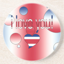 Je t'aime ! Le drapeau de la Grande-Bretagne color Dessous De Verres