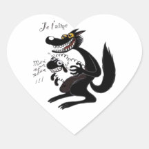 Je t'aime ... moi non plus  - autocollants en cœur