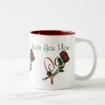 Je t'aime tasse de café de coeur de roses rouges d