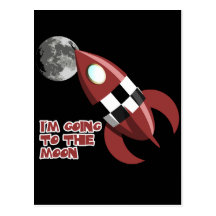 Je vais à la lune carte postale