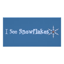 Je vois des flocons de neige photocartes personnalisées
