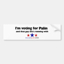 Je vote pour Palin - adhésif pour pare-chocs Autocollant Pour Voiture