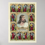 Jésus-Christ et le christianisme de douze apôtres Affiches