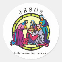 Jésus est la raison de la saison autocollant rond