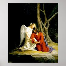 Jesus in de tuin van Druk Gethsemane Afdruk