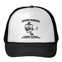 Jésus sauve le T-shirt drôle d'hockey Casquettes