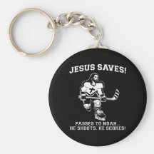 Jesus Saves Hockey grappige t-shirt Sleutelhangers