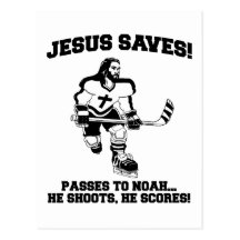 Jesus Saves Hockey grappige t-shirt Wenskaart
