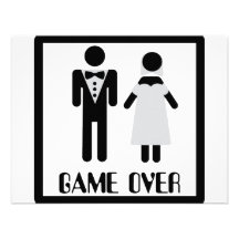 jeu au-dessus d'icône nuptiale de couples cartons d'invitation