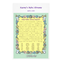 Jeu de baby shower - recherche de mot motifs pour papier à lettre