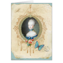 Jeune copie d'art de papillon de Marie Antoinette Carte De Vœux