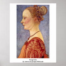 Jeune Madame par Antonio Di Jacopo Pollaiuolo Affiche