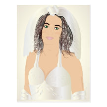 jeune mariée carte postale