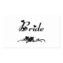 Jeune mariée classique cartes de visite personnelles