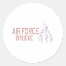 JEUNE MARIÉE D'ARMÉE DE L'AIR AUTOCOLLANT ROND