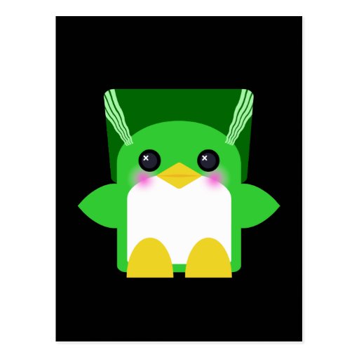 Jeune mariée de pingouin de Kawaii de Frankenstein Carte Postale