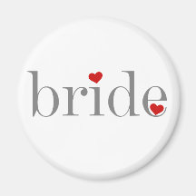 Jeune mariée grise des textes magnets pour réfrigérateur