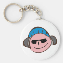 Jeune visage boy écouteurs face head phones porte-clés