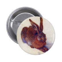Jeunes lièvres par Albrecht Durer, art de Renaissa Pin's Avec Agrafe