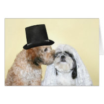Jeunes mariés canins cartes