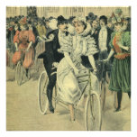 Jeunes mariés victoriens vintages sur le mariage d invitations personnalisées