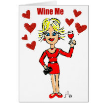 JILLIE BLOND : LE VIN ROUGE ET LES COEURS "WINE JE CARTE DE VŒUX