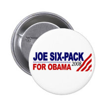 Joe Six-Pack voor Obama 2008 Speldje