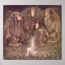 John Bauer pêche avec une princesse enlevée affich