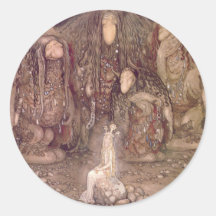 John Bauer - trolls avec une princesse enlevée Adhésifs