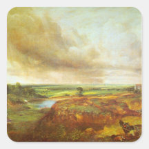 John Constable - bruyère de Hampstead Autocollants Carrés