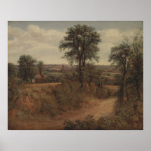 John Constable - ruelle près de Dedham Affiche