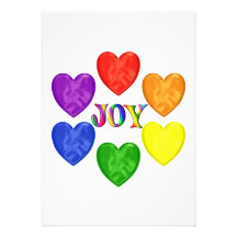 Joie de coeurs d'arc-en-ciel invitation personnalisée