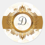joint d'enveloppe de monogramme d'or adhésif