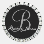 Joint personnalisable du monogramme B de diamant Autocollant Rond