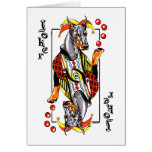 Joker noir de dobermann cartes de vœux