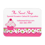 Joli aimant de carte de visite de boulangerie magnets rectangulaires