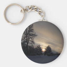 Joli coucher du soleil d'hiver de janvier porte-clefs