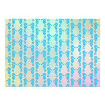 Joli motif d'hippocampe. Multi bleu et en pastel Invitations