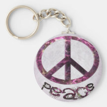Joli signe de paix unique porte-clé