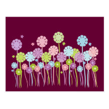 Jolie carte postale de fleurs et de papillons de b