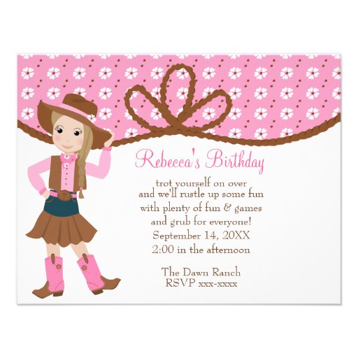 Jolie cow-girl de Lil ! Invitations Personnalisables