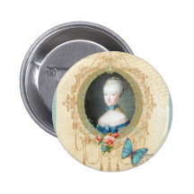 Jonge Marie Antoinette Butterfly Art Print Speldbuttons