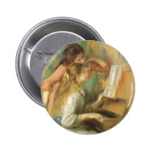 Jonge Meisjes bij de Piano door Pierre Auguste Ren Buttons