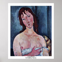 Jonge Vrouw door Modigliani Amedeo Plaat