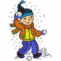 Jongen die Sneeuwballen werpen Uitsnede